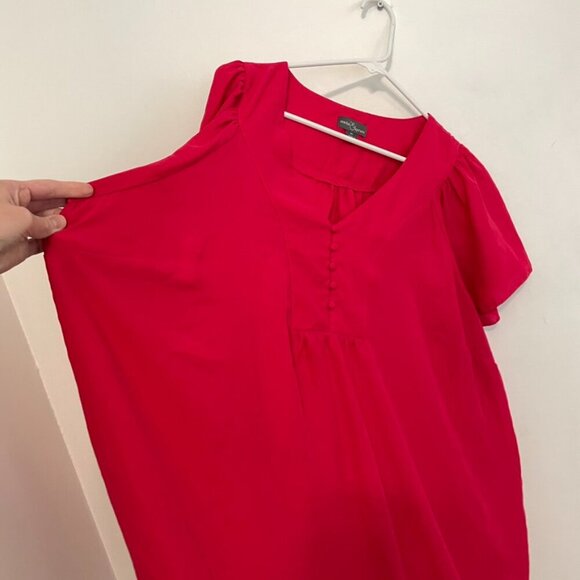 MARKET & SPRUCE STITCH FIX Plus Size Cleve Flutter Sleeve Blouse Raspberry Pink - Picture 8 of 16